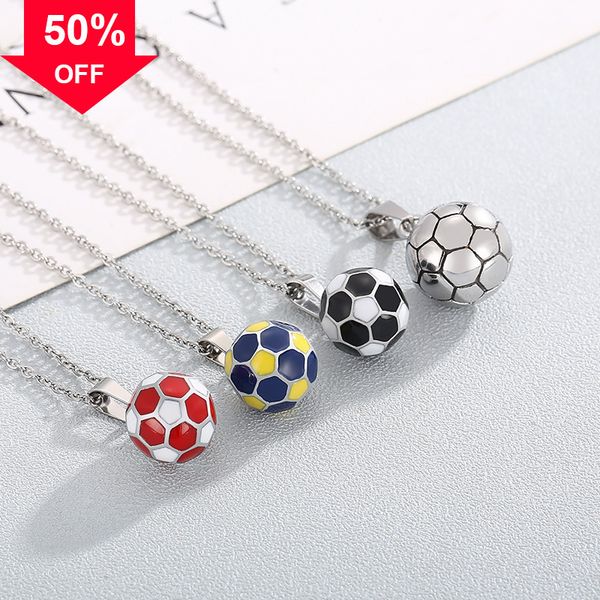 

designer style necklace birthday christmas chaoren sports stainls steel world cup football fashion simple titanium champion jewelry, Silver