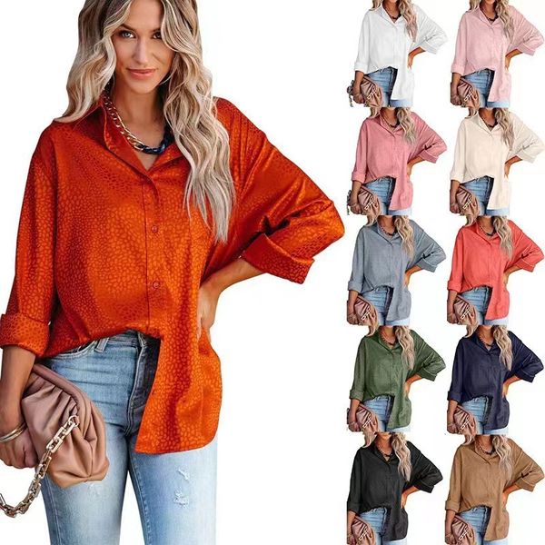 

loose satin shirts women 2022 new button vintage blouses fashion long sleeve women's shirt female clothing casual blusas, White