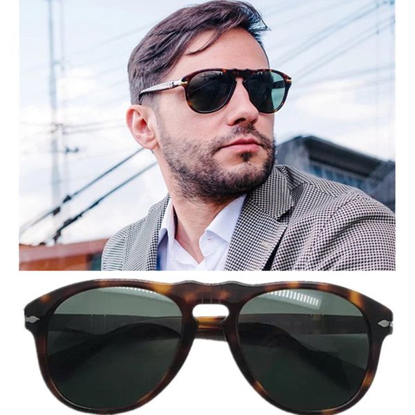 

luxury p unfolding pilot sunglasses for men uv400 55 plank hd green lenses driving goggles elastic nose bridge design comfortable wearing fu, Black