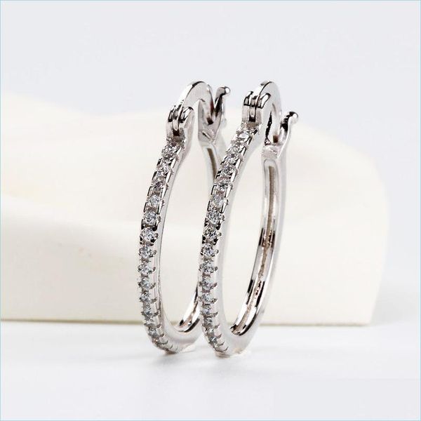 

charm 925 sterling sier big circle inlaid zircon earrings for women s925 womens shiny model earrings 17mm-40mm 5 size 538 drop delive dh5n4, Golden