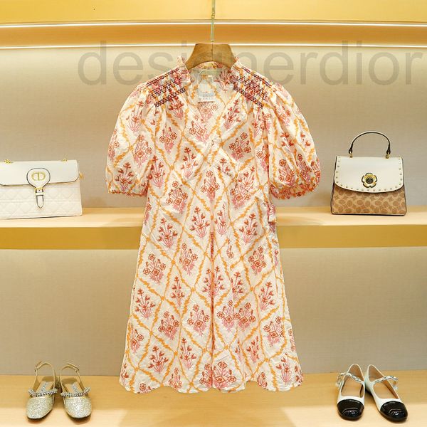 

casual dresses designer family french dress pure cotton 2022 autumn women's new v-neck embroidery bubble sleeve lace up skirt, Black;gray