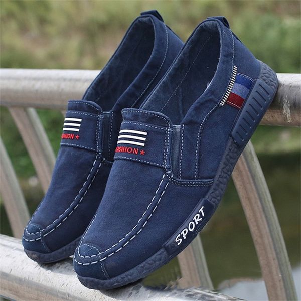 

dress shoes men sneakers flat men canvas shoes denim summer breathable casual loafers chaussure homme size 38 45 220919, Black