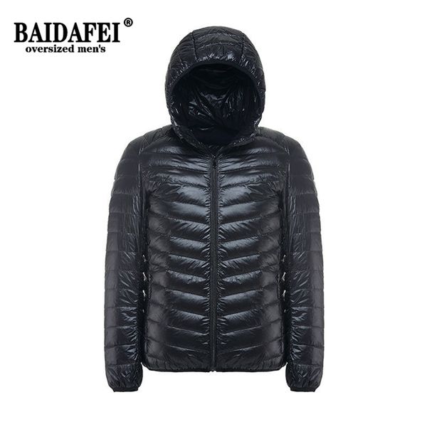 

men's down parkas men autumn winter jacket plus size 11xl 5xl men's ultralight packable hooded down jacket puffer down coats 22091, Black