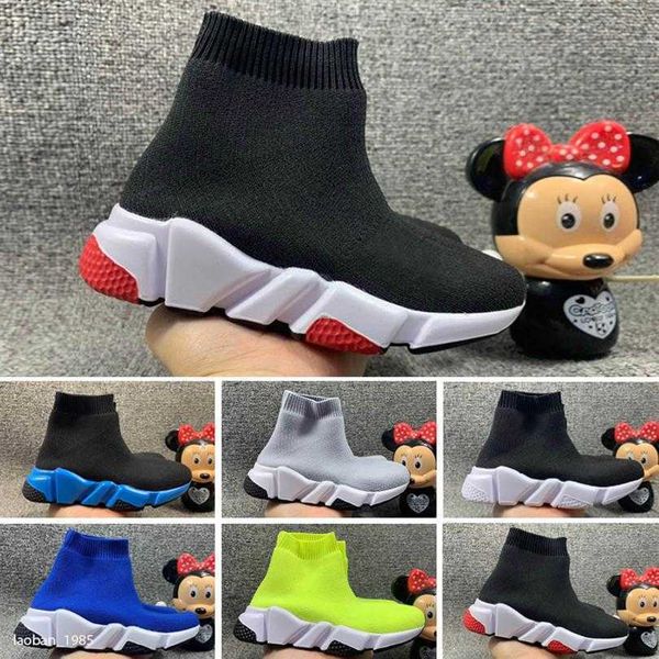

2020 whole sell childrens kid sock shoes vetements crew sock runner trainers shoes kids shoes hight sneakers boot eur 24-35311d, Black