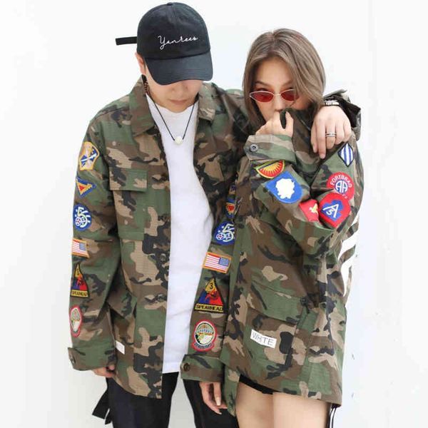 

off designer jacket mens embroidered ow armband cardigan long coat women streetwear hip-hop camouflage loose casual windbreaker, Black;brown