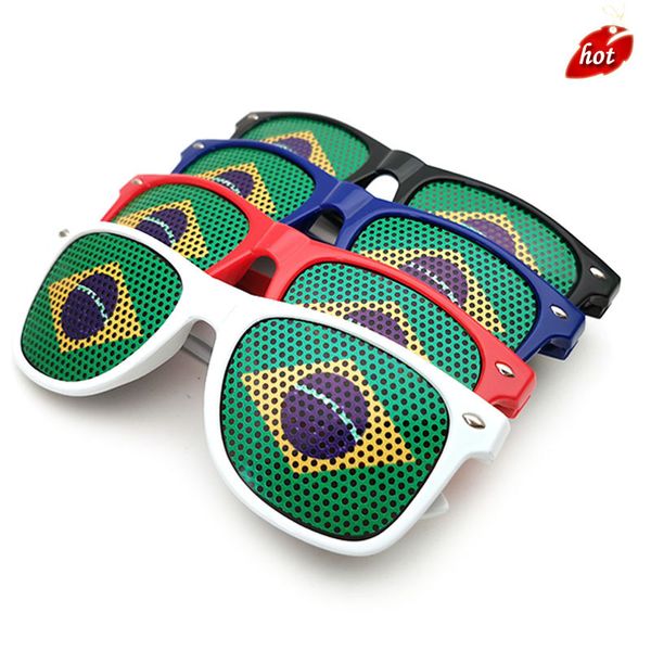 

sunglasses brands men's women's world cup fan glass brazilian flag sticker set sunglass, White;black