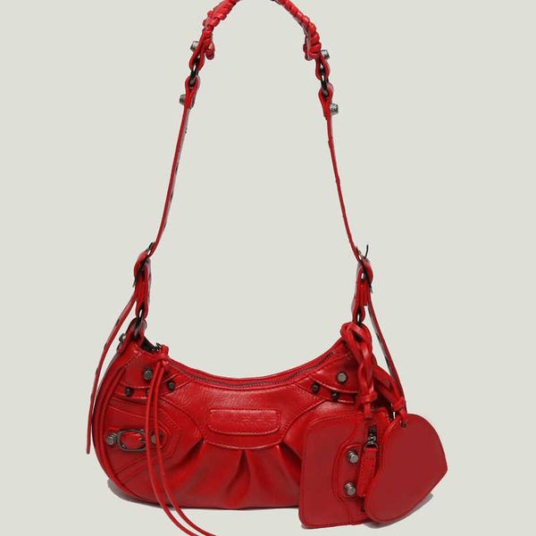 

new riveted motorcycle designer bags leather women shoulder bags purse handbag threeinone fashion messenger armpit clutch 2022