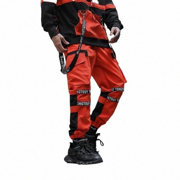 

men's pants harem men hip hop fashion cargo harajuku style spring and autumn high street trousers smart casual1 70je#, Black