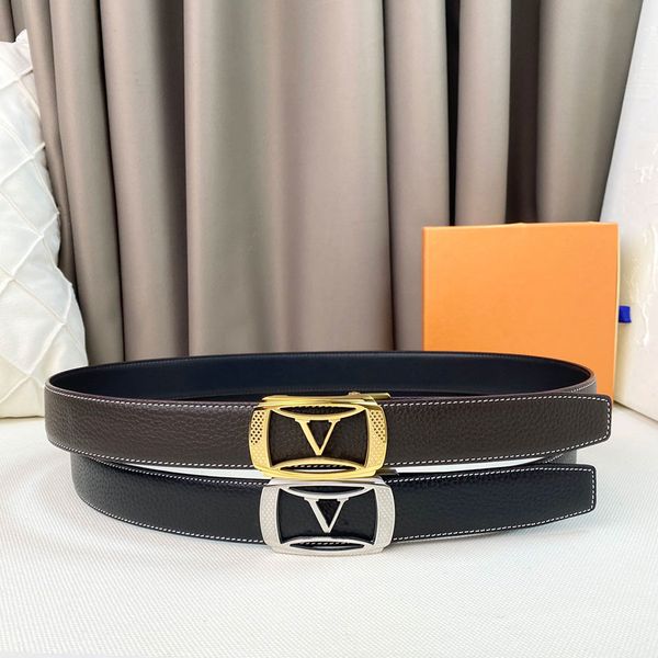 

Designer Belt Genuine Leather Belts Automatic Buckle Width 3.5CM Gold Sliver Man Woman Business Low-key 2 Style, Multi