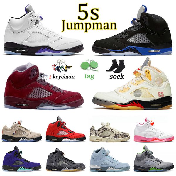 

5 fashion basketball shoes for men trainers burgundy low psgs expression jumpman 5s sneakers dark concord green bean white noir 3