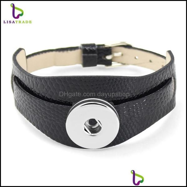 

bangle bangle 18and8mm pu leather heart snap jewelry wristband " can choose the color" 10 pieces/lot button charms bracelet dayups, Black
