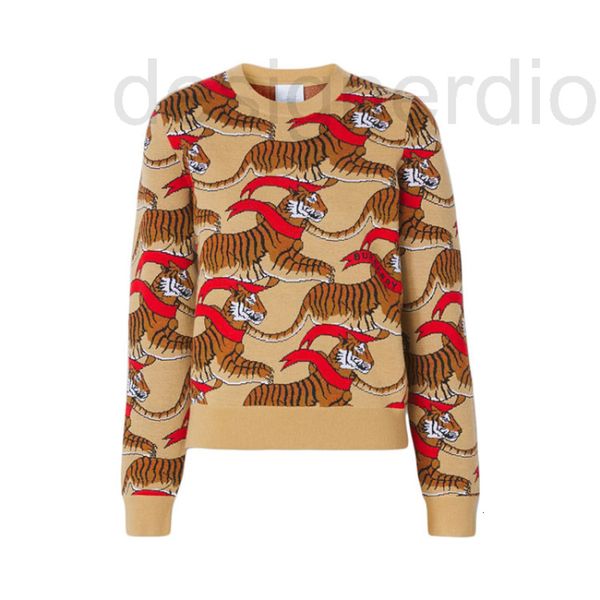 

women's sweaters designer b family series autumn winter 2022 tiger pattern knitted wool loose cardigan round neck sweater pullover long, White;black