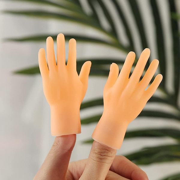 

Novelty Game Tiny Finger Hands Toys 10 Pack Little Rubber Flat Style Mini Realistic