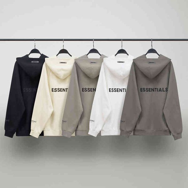 

2022 hoodie round neck sweatshirt fashion brand essentailss letter loose casual sweater fog men's and women's couple hooded pullov, Black