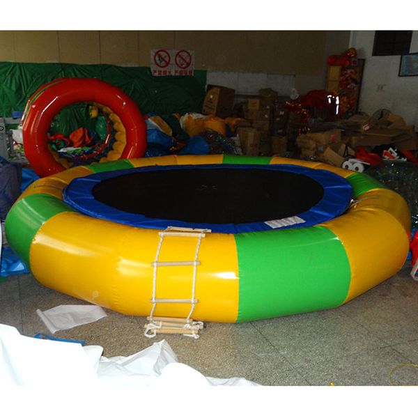 

air inflation toy water play equipment inflatable jump trampoline water park game jumping bed