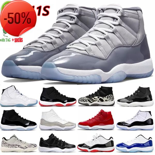 

boots 2023 jumpman 11 men basketball shoes cool grey obsidian unc low university blue white bred concord cap rose gold women sport, Black