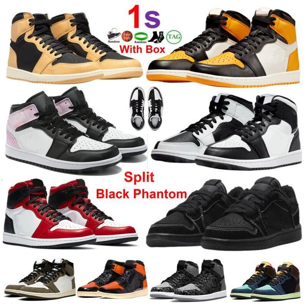 

split 1s low black phantom 1 basketball shoes high og heirloom yellow toe zen master bred toe panda with box men women shoe exploration unit