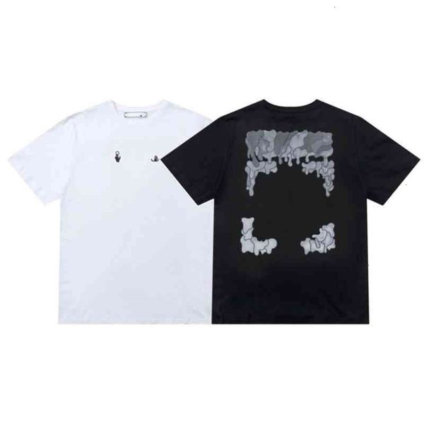 

off brand mens t shirts designer classic back arrow melt gradient t-shirt luxury 3d letter print casual loose clothing women top, White;black