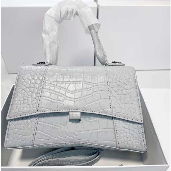 

2022multi colors hourglass handle bag crocodile embossed pu leather handbag croc print tote black white green blue pink crossbody shoulder