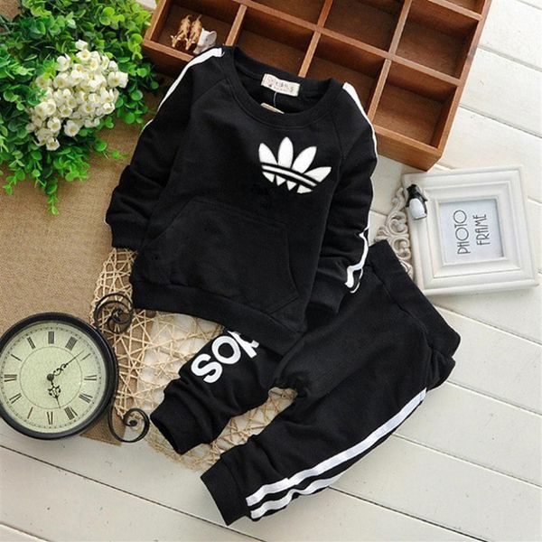 

baby boy clothes suits causal baby girls boys clothing sets children suits clothes 2 pieces sweatshirts sports pants kids set2716, White