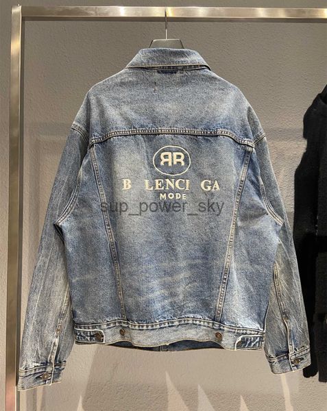 

mens jackets designer coat new balencaigass embroidery letter tannin denim fashion jacket cardigan, Black;brown