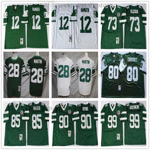 

ncaa football 12 joe namath jerseys 28 curtis martin 73 joe klecko 90 dennis byrd 85 wesley walker 99 mark gastineau 80 wayne chrebet green, Black;red