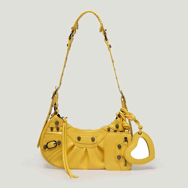 

evening bags 2022 new heavy industry rivet locomotive three in one tooth underarm soft leather portable shoulder messenger 0919
