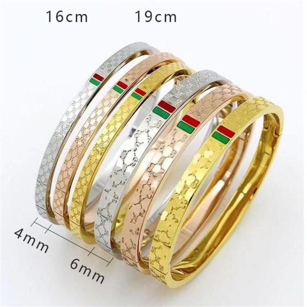 

men women 2 sizes 16cm 19cm never fade green red bangle 316l stainless steel silver gold rose black 4 colors bracelets & bangles boy gi225l