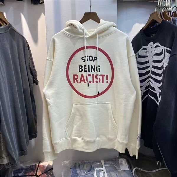 

high street letter print men women loose hoodie sweatshirts, Black