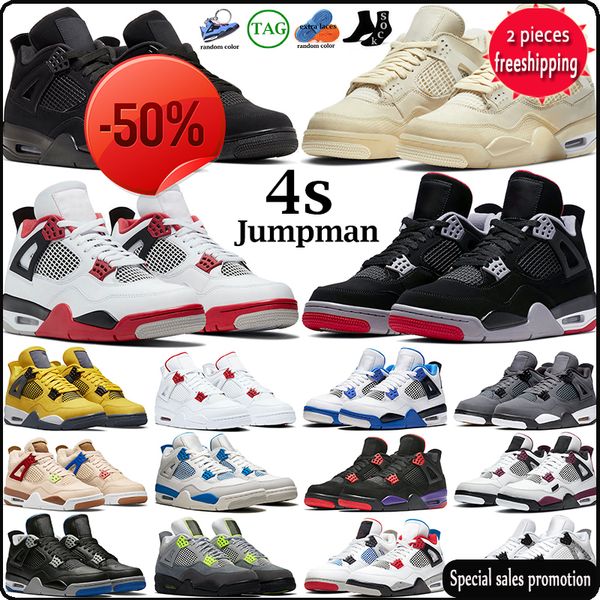 

shoes 4 jumpman 4s sneakers men women basketball shoe red thunder sail black cat infrared university blue white oreo motorsports