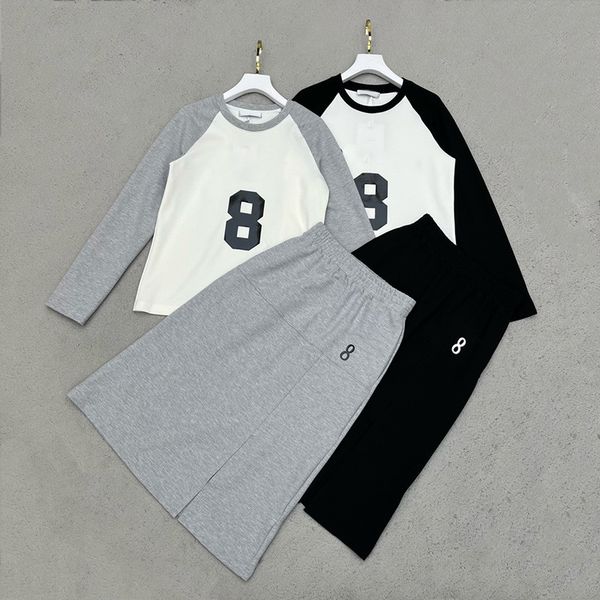 

luxury womens dress fashion causal skirts set ins street style long sleeve, Black