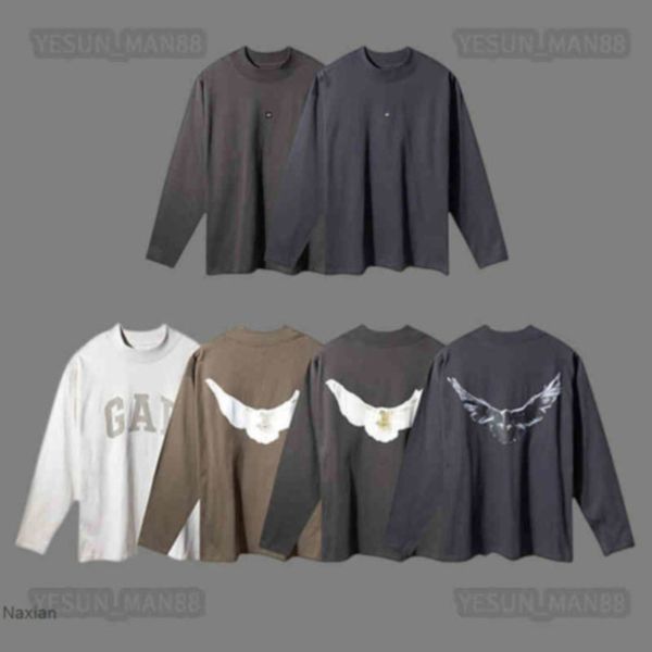 

men's hoodies sweatshirts designer kanyes classic wests t shirt luxury party joint name peace dove printed summer mens and womens long, Black