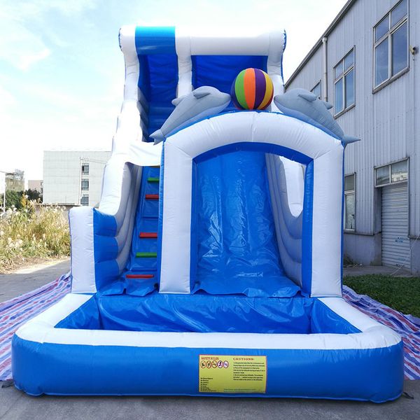 

outdoor games & activities inflatable water slides kids double dolphin slide with blower for sale