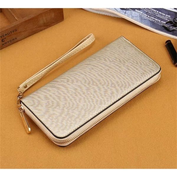 

bifold leather zip coin long wallet multi card holder purse clutch bag cross grain leather wallets handbag pockets id cards, Black