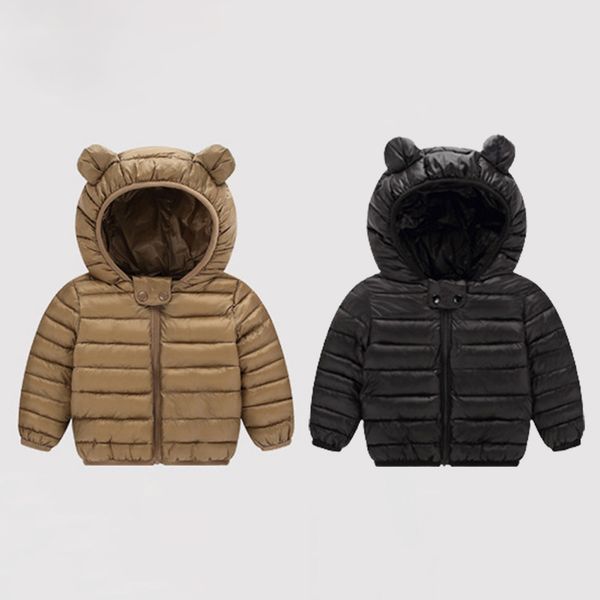 

down coat cute baby girls jacket kids boys light down coats with ear hoodie girl clothes infant children's clothing for boys coat 22091, Blue;gray