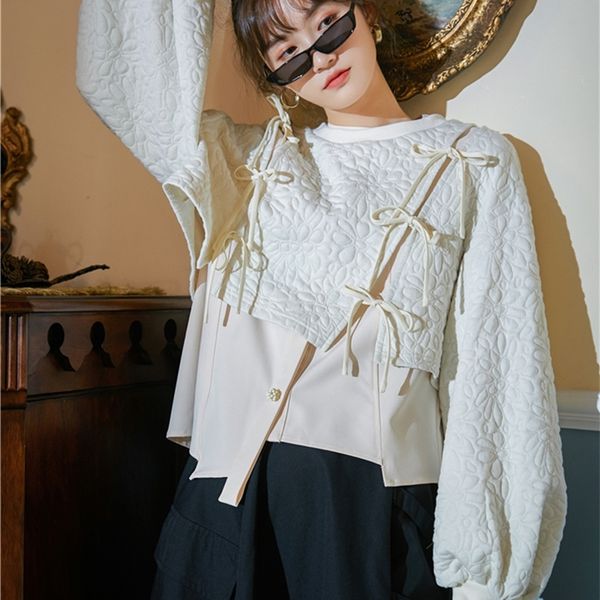 

women s hoodies sweatshirts chic women crop lace up sweatshirts for cropped sweatshirt lady streetwear kawaii clothes b33 220916, Black