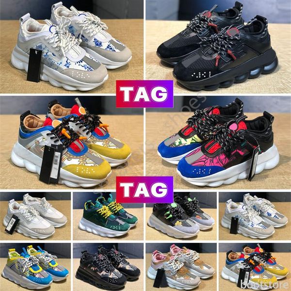 

luxury designer casual shoes chain reaction wild jewels chain link trainer shoes sneakers 36-45283d, Black