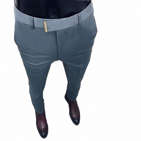 

men's pants trousers formal wear casual slim-fit nine-point stretch business office1 u3xa#, Black