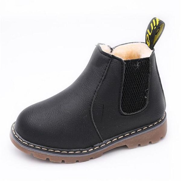 

2020 autumn winter fashion casual children martin boots boys girls comfortable non-slip short boots plus velvet warm children boots284p, Black;grey