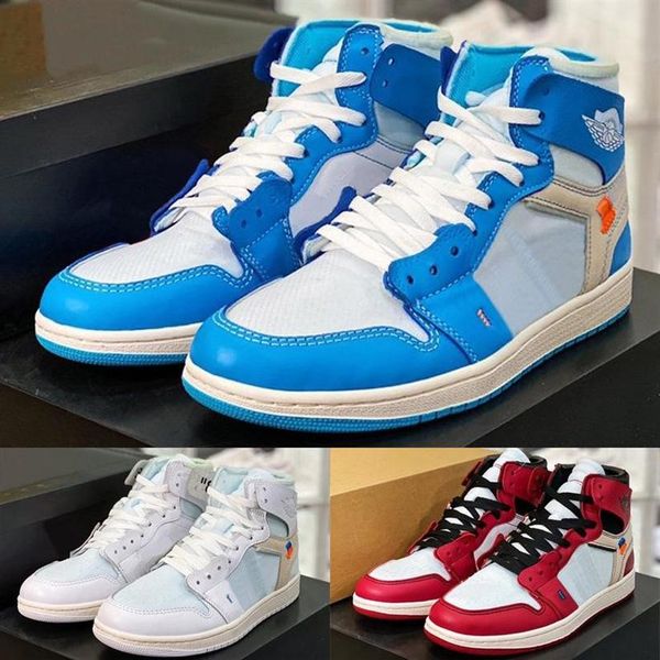 

1s high og shoes off joint designed unc chicago 1 mens basketball jumpman sports red blue white north carolina chaussures trainers snea240g, Black