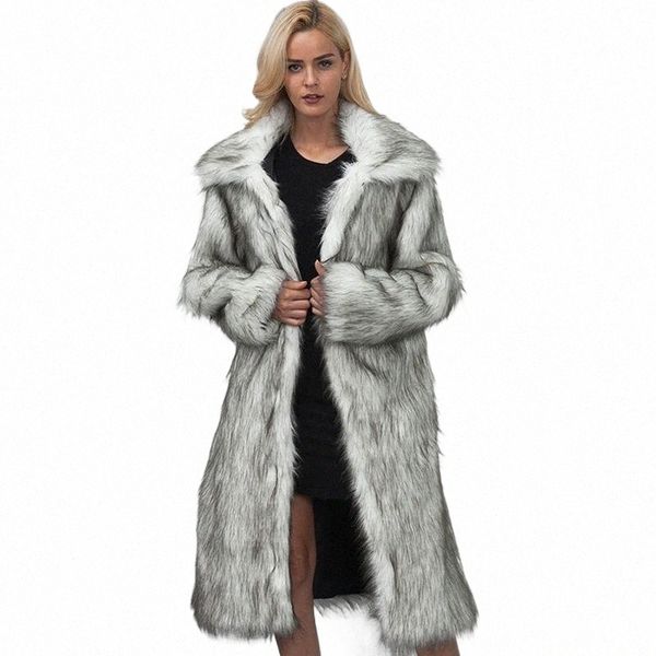 

women's fur & faux winter womens plus size coat long slim thicken warm hairy jacket trendy outerwear trenchcoat 39bd#, Black