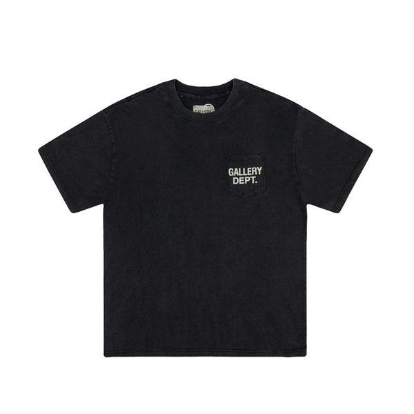 

gallerysdepts tees mens t-shits fashion brand galery dept wash used pocket printed letters mens and womens short sleeve batch, White;black