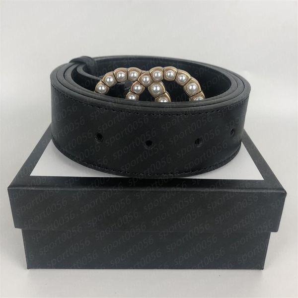 

women men designers belts leather black classic casual womens mens pearl buckle belt ceinture width 3 8cm with box274d, Black;brown