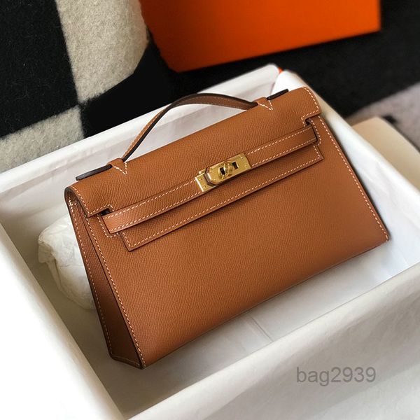 

evening bags pouchette mini handbags tote bag epsom leather gold hardware detachable chain solid color handbag purse women cros