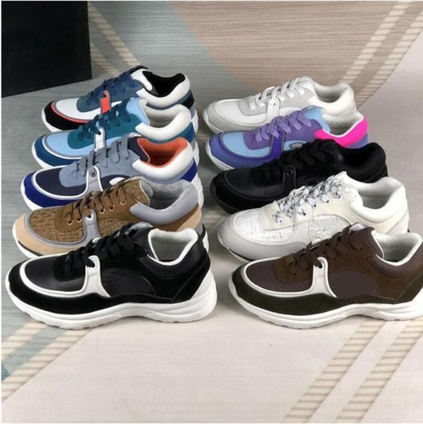 

vintage suede casual shoes men women boots calfskin designer sneakers fashion increasing platform shoe leather trainers with box vnhx, Black