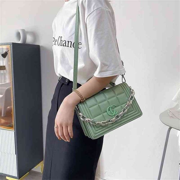 

shoulder bags trendy handbags minority korean version hand net red lattice square crossbody factory store 75% off