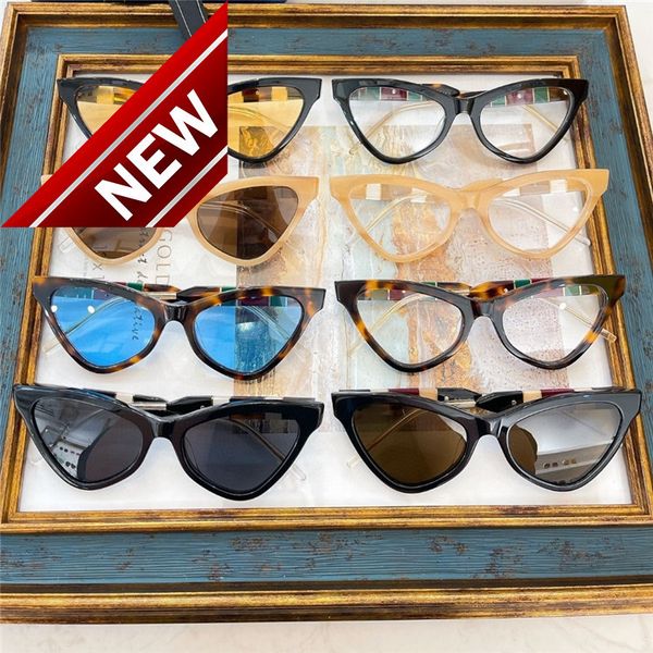 

sunglasses brands men's women's g family fashion new triangle cat eye butterfly sunglass comfortable havana gg0597, White;black