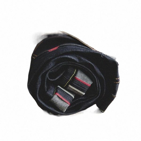 

men's jeans high-end dark size 28 to 36 retro 14.5oz classic cotton slim straight original color pants e9fy#, Blue