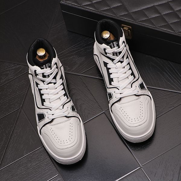 

british designers dress wedding party shoes fashion vulcanize breathable casual sneakers round toe thick bottom leisure business driving wal, Black