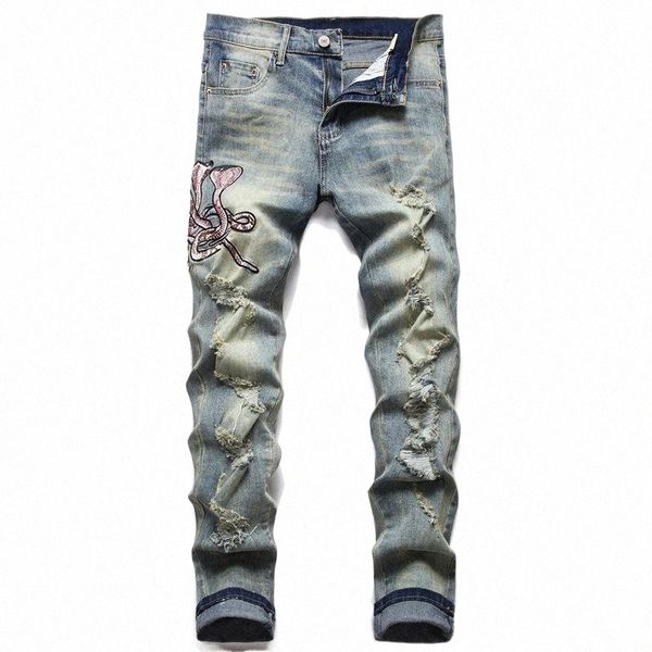 

men's jeans clothing mens washed slim pleated blue designer riding mid-waist zipper motorcycle distressed denim pants trousers skinny i